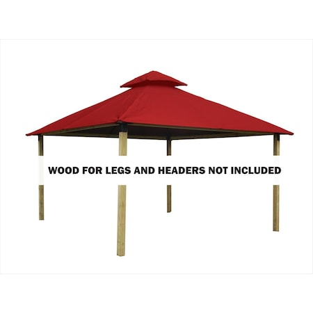 Superherostuff 12 sq. ft. Gazebo Roof Framing & Mounting Kit with China Red Outdura Canopy PA3746936